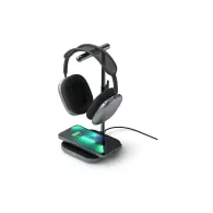 Stojak na słuchawki z ładowarką indukcyjną Satechi Headphone Stand 2in1 ST-UCHSMCM - Szary