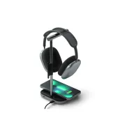 Stojak na słuchawki z ładowarką indukcyjną Satechi Headphone Stand 2in1 ST-UCHSMCM - Szary