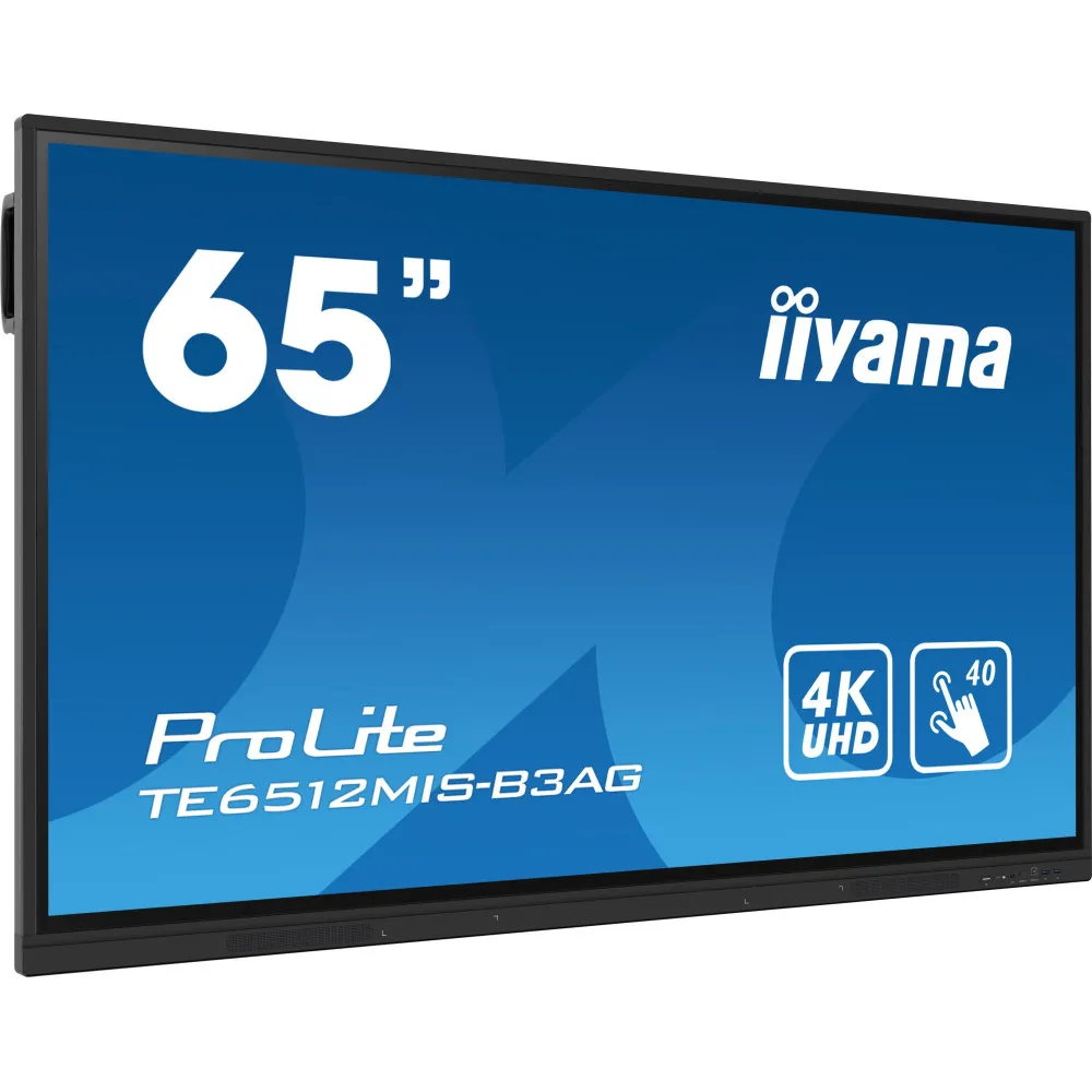 Monitor iiyama ProLite TE6512MIS-B3AG - 65"/3840x2160 (4K)/IPS/8 ms/dotykowy/USB-C/Czarny - zdjęcie