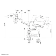 Uchwyt biurkowy do monitora i notebooka Neomounts by Newstar Next Lite Laptop + Screen Desk Mount DS20-425BL2 - Czarny