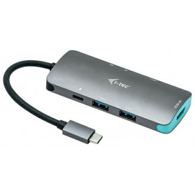 Stacja dokująca i-tec USB-C Metal Nano Dock 4K HDMI + Power Delivery 100W C31NANODOCKPD - Kolor srebrny, Niebieska - zdjęcie 2