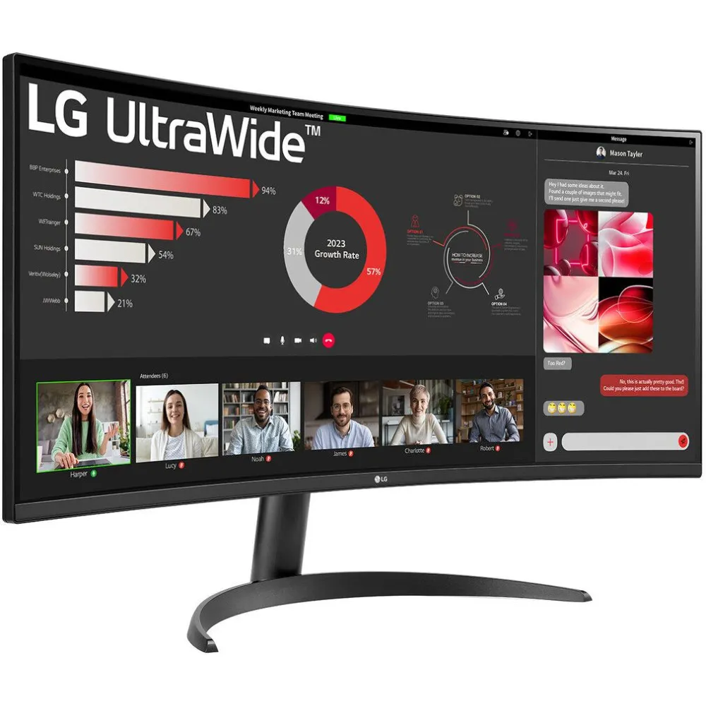 Monitor LG UltraWide 34WR50QK-B - 34"/3440x1440 (UWQHD)/21:9/VA/5 ms/Czarny - zdjęcie