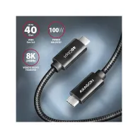 Kabel AXAGON USB-C USB4 BUCM432-CM10AB, 40Gb|, s, 1m, PD 100W, 8K 60Hz, Czarny | Sklep ITnes.pl, IT for BUSINESS