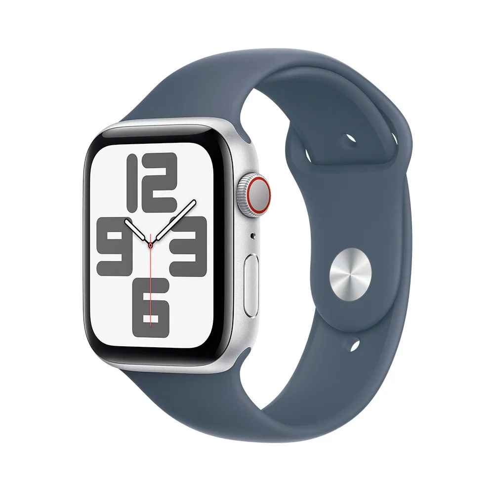 Smartwatch Apple Watch SE 44mm GPS + Cellular alu srebrny z paskiem sportowym w kolorze sztormowego błękitu MRHJ3QP/A - M|L Smartwatch Apple Watch SE 44mm GPS + Cellular alu srebrny z paskiem sportowym w kolorze sztormowego błękitu MRHJ3QP/A - M|L