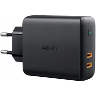 Ładowarka sieciowa AUKEY PA-D5 63W - 2x USB-C, Power Delivery 3.0 6A 63W - Czarna