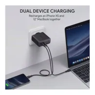 Ładowarka sieciowa AUKEY PA-D5 63W - 2x USB-C, Power Delivery 3.0 6A 63W - Czarna