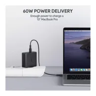 Ładowarka sieciowa AUKEY PA-D5 63W - 2x USB-C, Power Delivery 3.0 6A 63W - Czarna