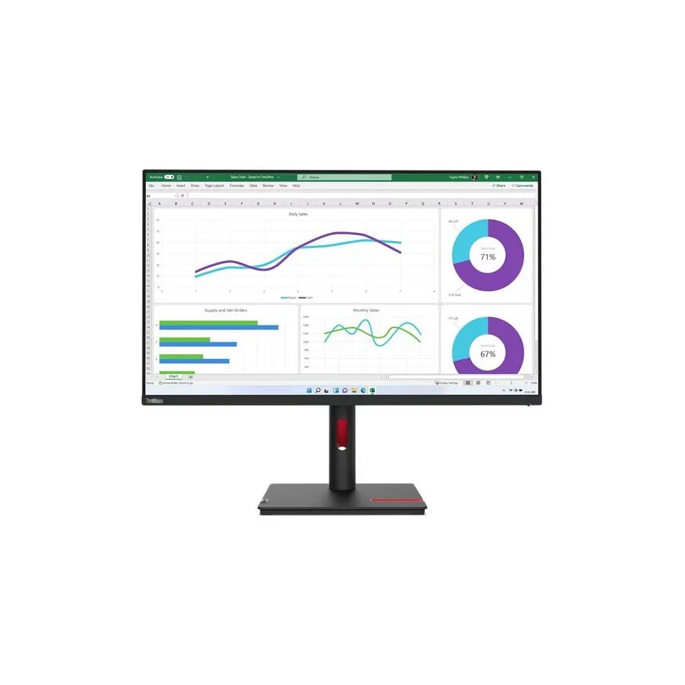 Zdjęcie produktu Monitor Lenovo ThinkVision T32h-30 63D3GAT1EU - 31,5"/2560x1440 (QHD)/60Hz/IPS/4 ms/pivot/USB-C/Czarny