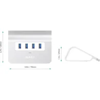 Hub USB AUKEY Slim CB-H5 - 4xUSB 3.0, 5Gbps, Biały