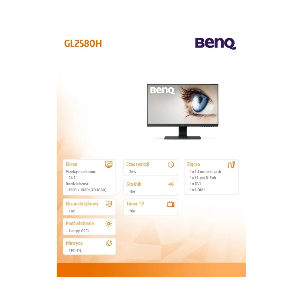 Zdjęcie monitora Benq GL2580H 9H.LGFLB.QBE