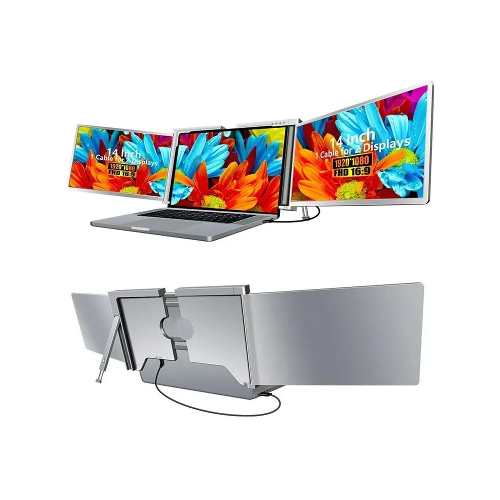 Monitor Extralink EX.35267 - 14"/1920x1080 (Full HD)/IPS/USB-C/Srebrny