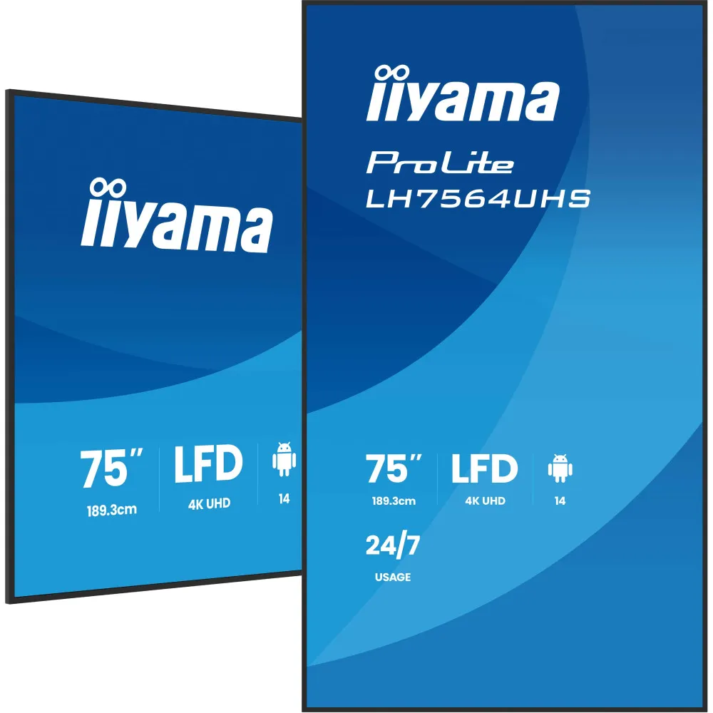 Zdjęcie produktu Monitor iiyama ProLite LH7564UHS-B1AG - 74,6"/3840x2160 (4K)/VA/6,5 ms/USB-C/Czarny