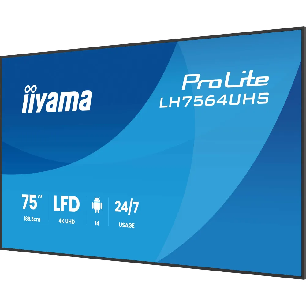 Zdjęcie produktu Monitor iiyama ProLite LH7564UHS-B1AG - 74,6"/3840x2160 (4K)/VA/6,5 ms/USB-C/Czarny