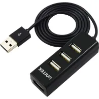 Hub Unitek 4x USB-A 2.0 - 3 porty, Czarny - Y-2140 BLACK | Sklep ITnes.pl - IT for BUSINESS