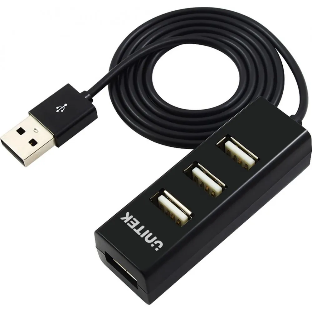 Hub Unitek 4x USB-A 2.0 - 3 porty, Czarny - Y-2140 BLACK | Sklep ITnes.pl - IT for BUSINESS