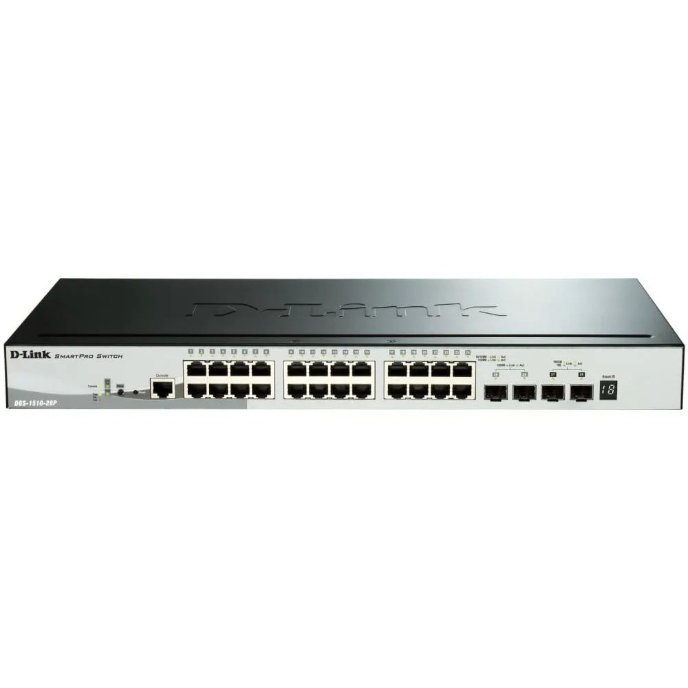 Switch zarządzalny D-Link DGS-1510-28P/E, 24x 100|1000Mbps RJ45, 2x 1GbE SFP, 2x 10GbE SFP+, POE+ 193W | Sklep ITnes.pl, IT for 