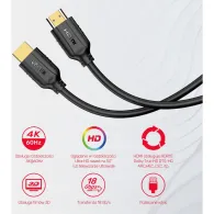 Kabel Unitek C11079BK-3M, HDMI 2.0 4K 60Hz, 3m, Czarny | Sklep ITnes.pl, IT for BUSINESS