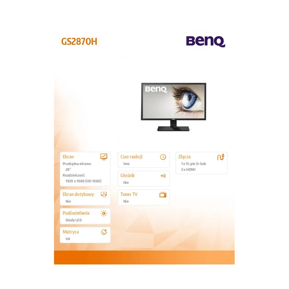 Benq GS2870H 9H.LEKLA.TBE - zdjęcie