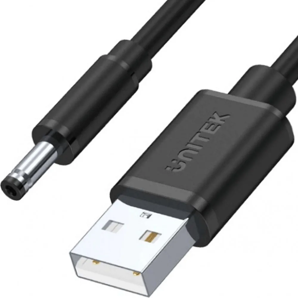 Kabel zasilający Unitek USB, wtyk DC 3.5, 1.35 mm Y-C495BK - zdjęcie poglądowe 1