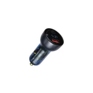 Ładowarka samochodowa Baseus Particular Digital Display CCKX-C0G - USB-A, USB-C, QC3.0, PD, 5A, 65W, Szara