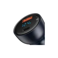 Ładowarka samochodowa Baseus Particular Digital Display CCKX-C0G - USB-A, USB-C, QC3.0, PD, 5A, 65W, Szara