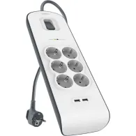 Listwa antyprzepięciowa Belkin 650J BSV604VF2M - 6 gniazd, 2 m, Biała, Szara - BSV604VF2M | Sklep ITnes.pl - IT for BUSINESS