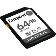 Karta pamięci Kingston SD 64GB Industrial SDIT/64GB - 100|80MB|s, Class 10, UHS-I, U3, V30, A1, Czarna