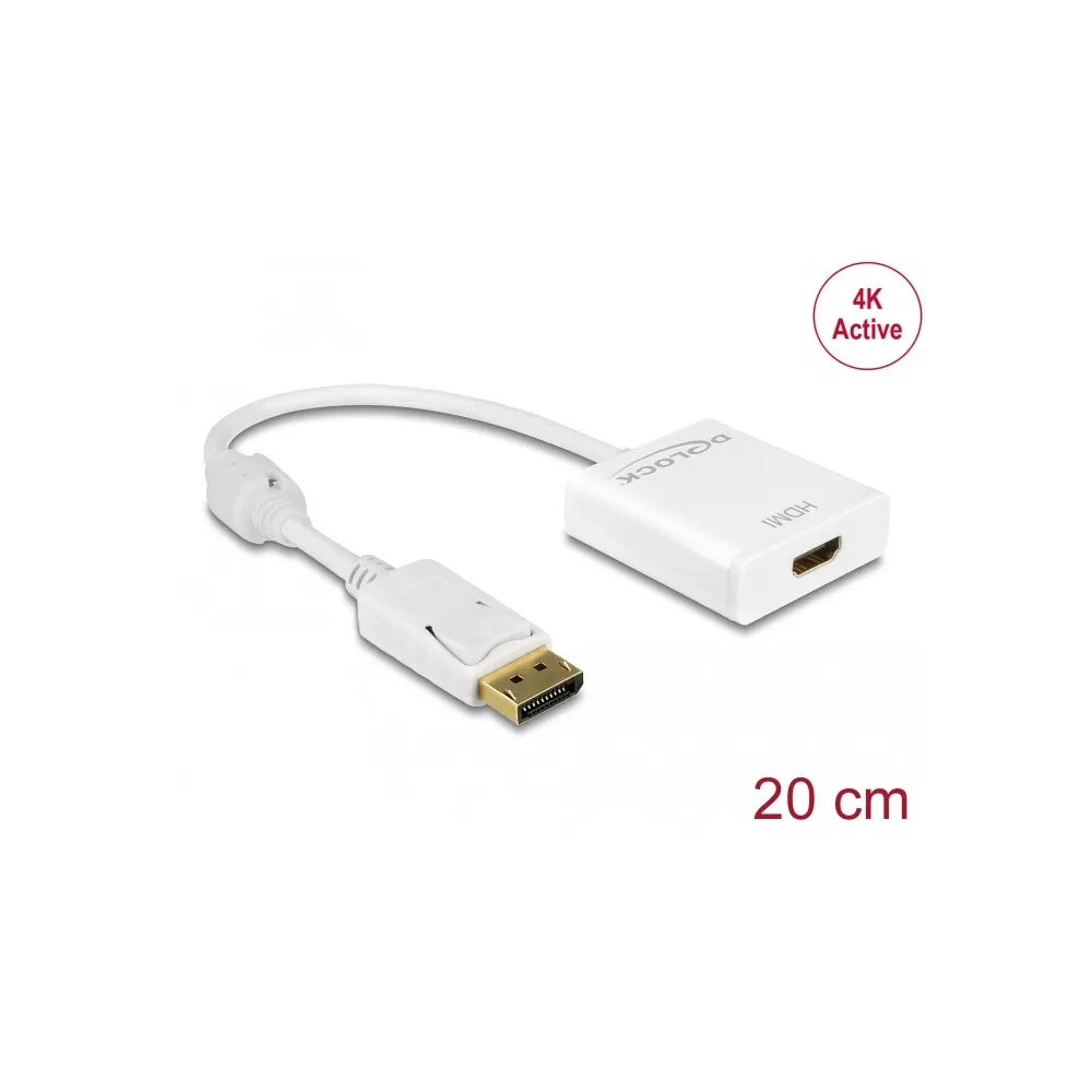 Adapter Delock 62608 DisplayPort 1.2 do HDMI, 4K 30 Hz, 20 cm, Biały | Sklep ITnes.pl, IT for BUSINESS