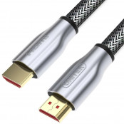 Kabel Unitek HDMI LUX 2.0 4K 120Hz (M, M) Y-C142RGY - Kolor srebrny, Szary, W oplocie - zdjęcie 2