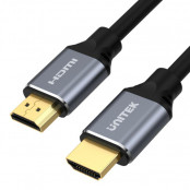 Kabel Unitek HDMI  2.1 8K@60Hz (M, M) C138W - 2 m, Czary, Szary - zdjęcie 2