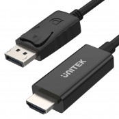 Kabel Unitek DisplayPort ,  HDMI 1080p (M, M) Y-5118CA BOX - 1,8 m, Czarny - zdjęcie 1