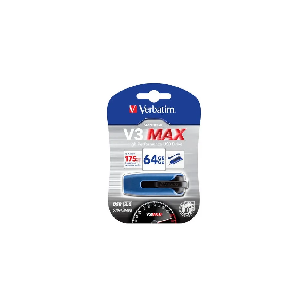 Verbatim 49807 PENDRIVE VERBATIM 64GB V3 MAX USB 3.0 | Sklep ITnes.pl - IT for BUSINESS