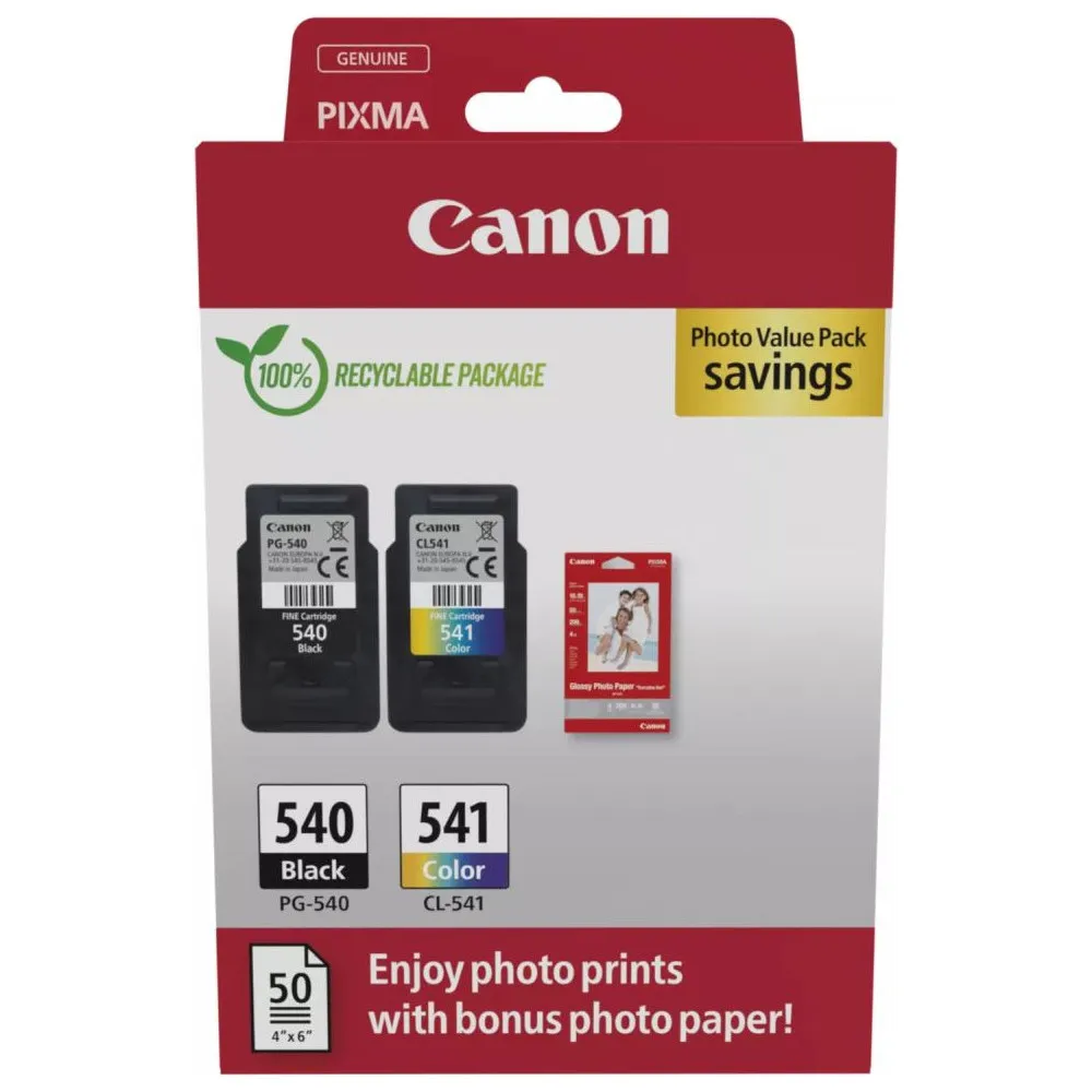 Zestaw tuszów Canon PG-540/CL-541 Black Color 5225B013 - Oryginał, Czarny do 180 stron, Kolor do 180 stron, Papier foto