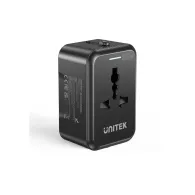 Ładowarka sieciowa Unitek 20W Universal Travel Adapter P1120ABK01 - JP/US, AU, EU, UK, Czarna