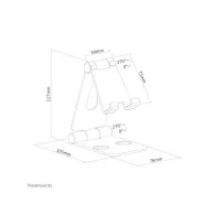 Stojak do smartfon Neomounts by Newstar Phone Desk Stand do 7" DS10-160SL1 - Srebrny