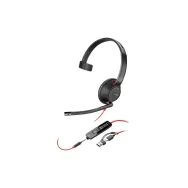 Słuchawka nauszna Poly Blackwire 5210 Monaural USB-C Headset +3.5mm Plug +USB-C/A Adapter 8X230AA