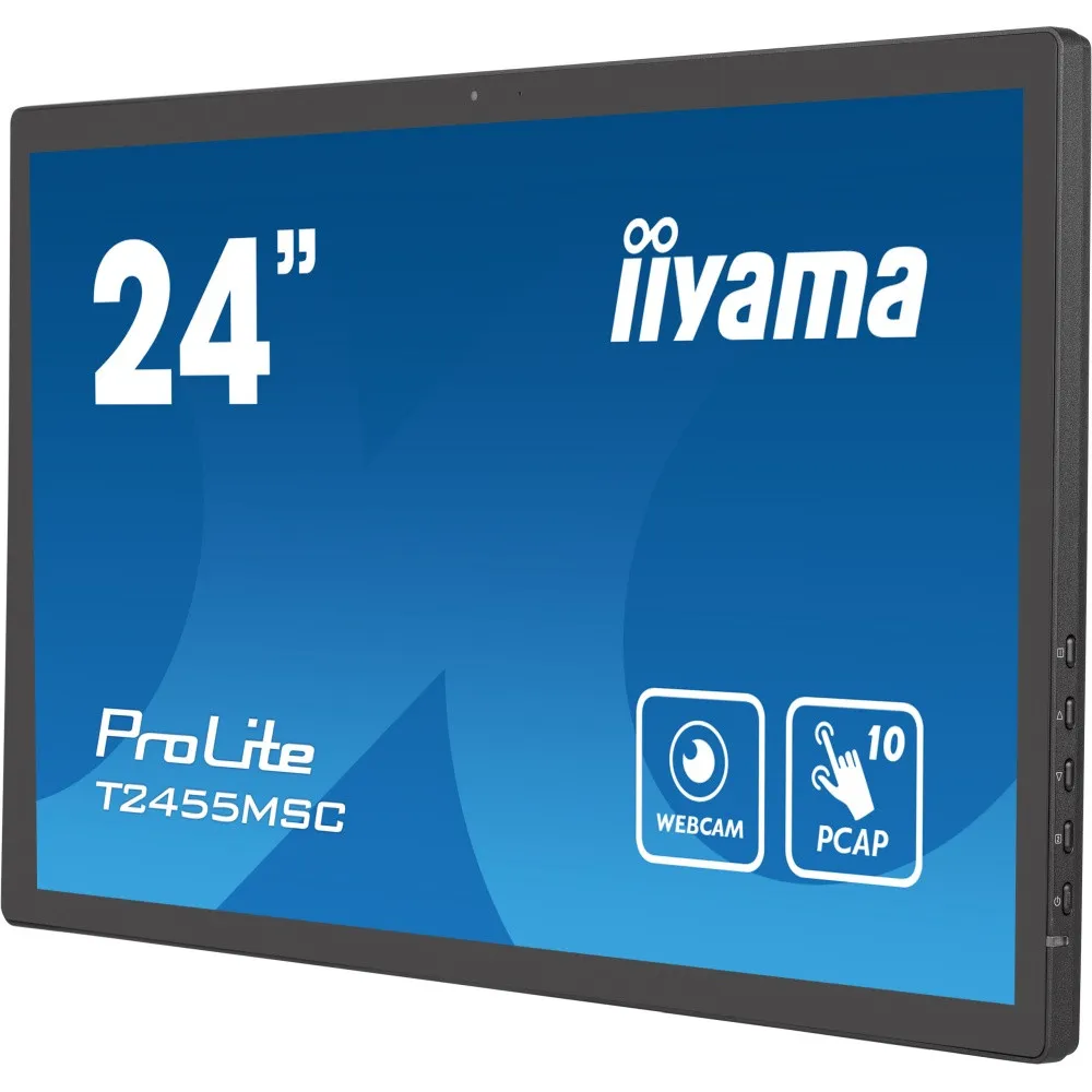 Monitor iiyama ProLite T2455MSC-B1 - 23,8,"/1920x1080 (Full HD)/60Hz/IPS/5 ms/kamera/dotykowy/Czarny