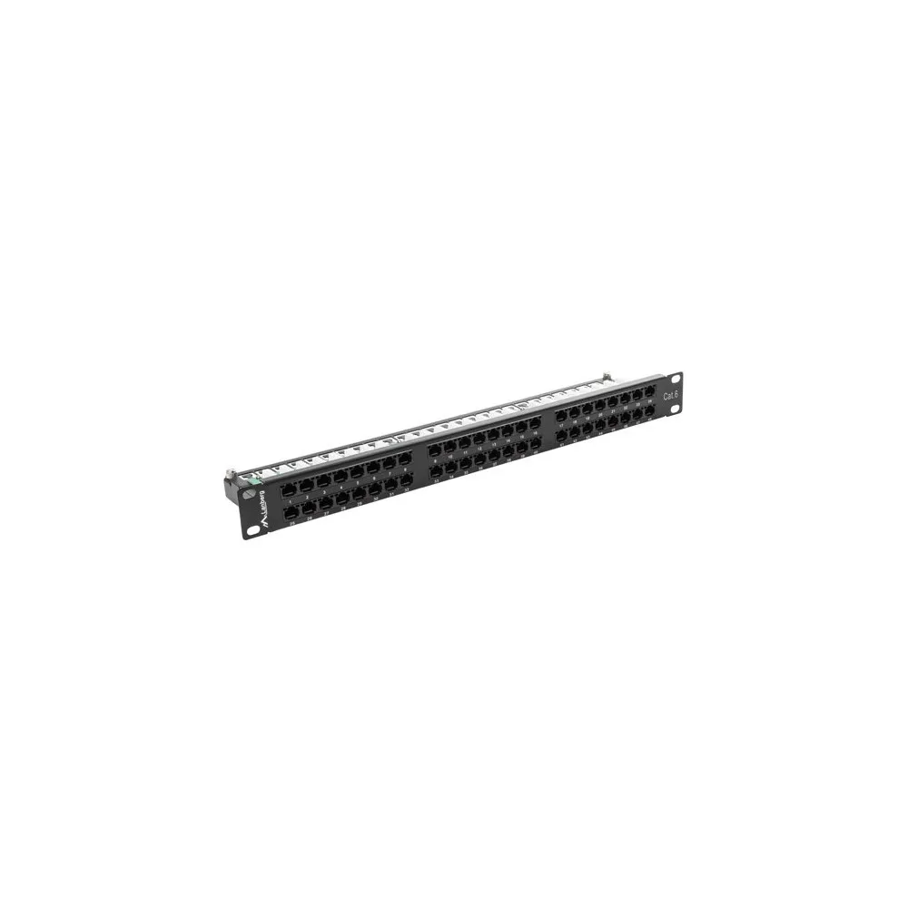 Patchpanel 19" Lanberg PPU6-1048-B - 48 niekranowanych portów, 1U, KAT. 6, czarny