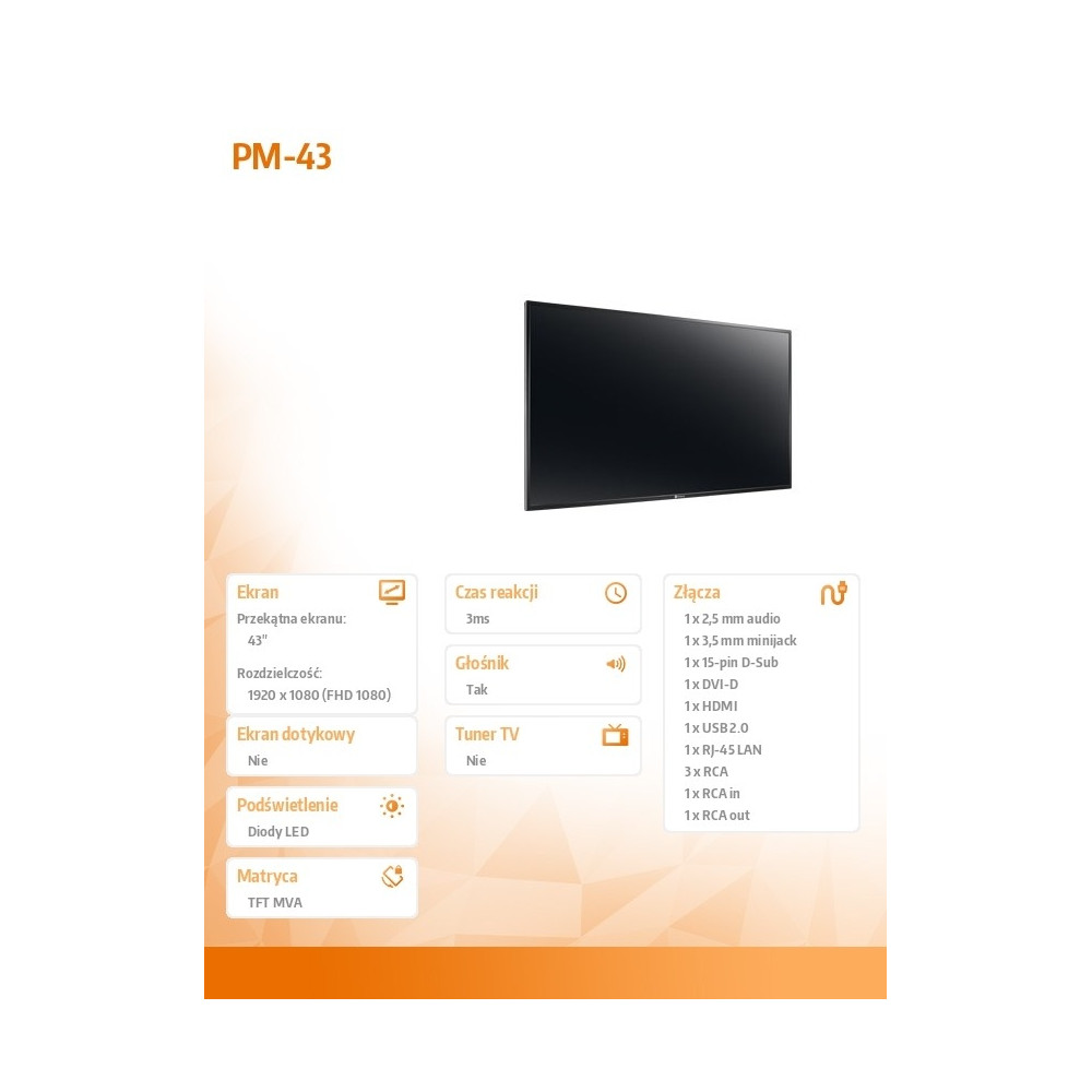 Zdjęcie monitora AG Neovo PM-43