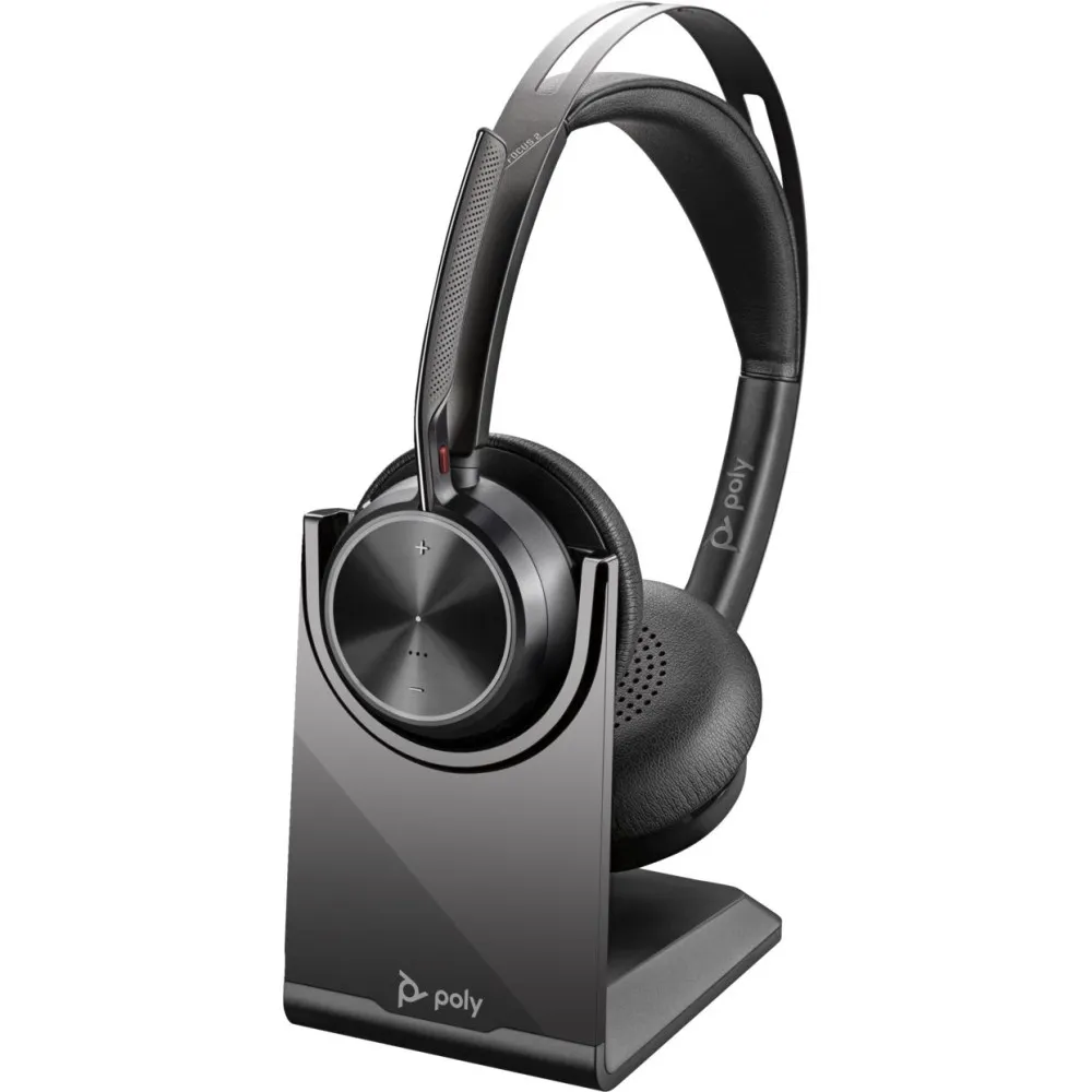 Słuchawki nauszne Poly Voyager Focus 2 UC Headset +USB-A to USB-C Cable +Charging Stand 7S4L6AA