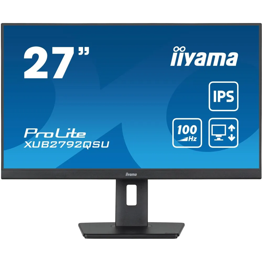 Monitor iiyama ProLite XUB2792QSU-B6, 27", 2560x1440 (QHD), 100Hz, IPS, FreeSync, 0,400 ms, pivot, Czarny | Sklep ITnes.pl, IT f