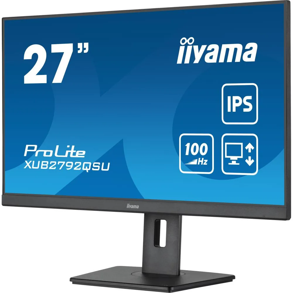 Monitor iiyama ProLite XUB2792QSU-B6 - 27"/2560x1440 (QHD)/100Hz/IPS/FreeSync/0,400 ms/pivot/Czarny