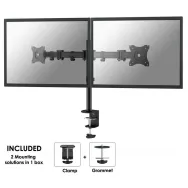 Neomounts Select Full Motion Dual Desk Mount for two 10-27" Monitor Screens, Height Adjustable, Black - NM-D135DBLACK | Sklep IT