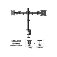 Neomounts Select Full Motion Dual Desk Mount for two 10-27" Monitor Screens, Height Adjustable, Black - NM-D135DBLACK | Sklep IT