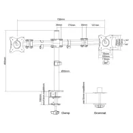 Neomounts Select Full Motion Dual Desk Mount for two 10-27" Monitor Screens, Height Adjustable, Black - NM-D135DBLACK | Sklep IT