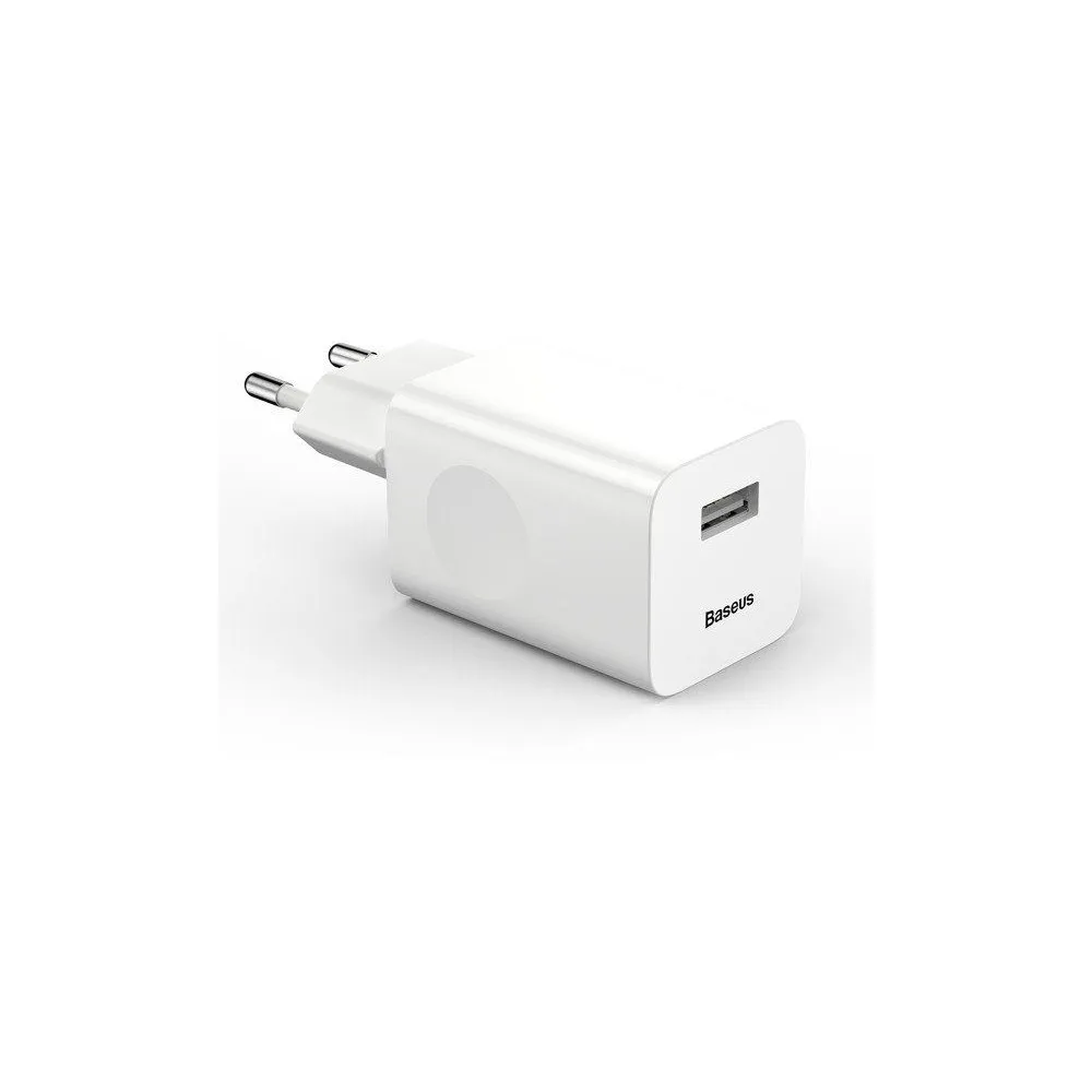 Ładowarka sieciowa Baseus FC67E CCALL-BX02 - USB-A, QC3.0, 24W, Biała