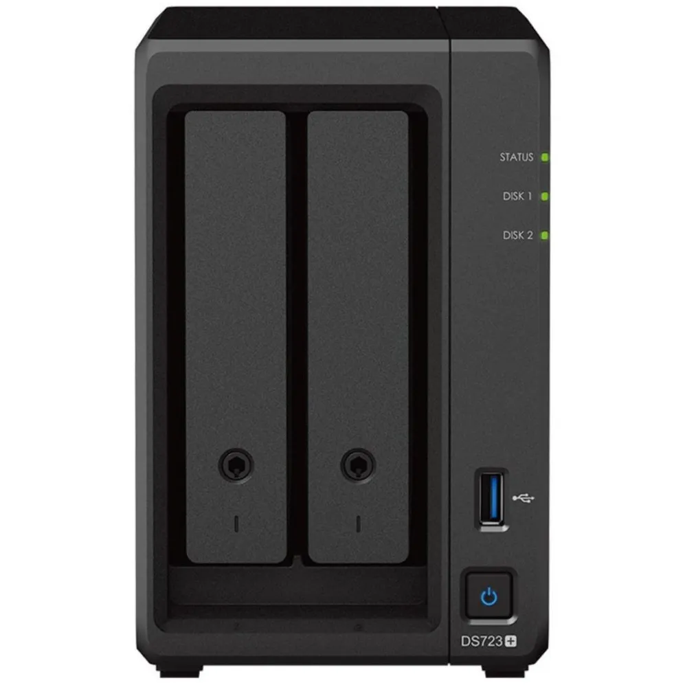 Serwer NAS Synology Desktop Plus DS723ED5, Tower, Ryzen R1600, 2GB RAM, 6TB, 2 wnęki, 2 x M.2, hot-swap, 3 lata Carry-in | Sklep