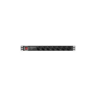 Listwa zasilająca Rack PDU Lanberg PDU-PRO-07F-0200-BK - 1U, 7 gniazd "schuko" (DIN VDE 0620-1), przewód 2m