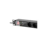 Listwa zasilająca Rack PDU Lanberg PDU-PRO-07F-0200-BK - 1U, 7 gniazd "schuko" (DIN VDE 0620-1), przewód 2m