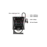 Napęd optyczny zewnętrzny Unitek 5-in-1 External Optical Drive with USB Hub T1037A01 - Czarny